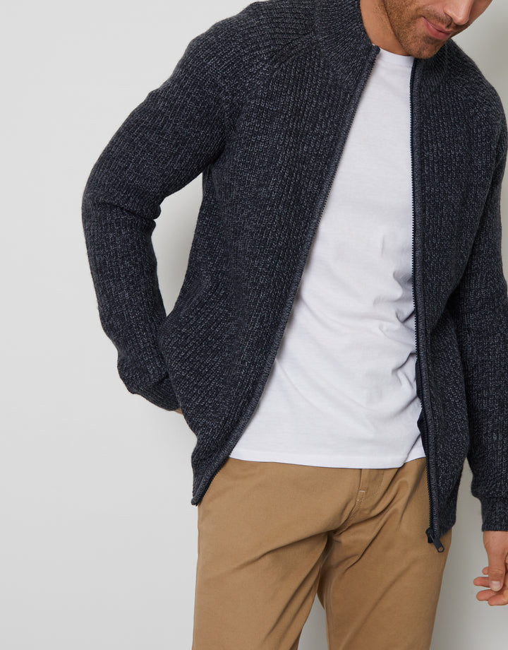 Navy Full-Zip Cardigan