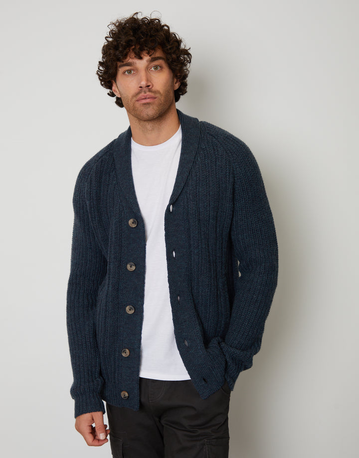 Navy Shawl Cardigan