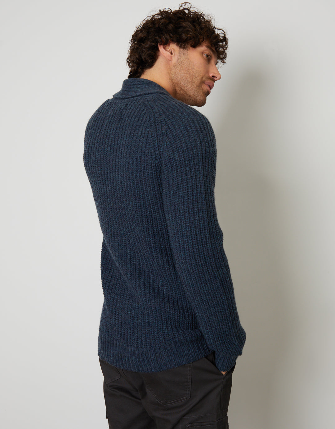 Navy Shawl Cardigan