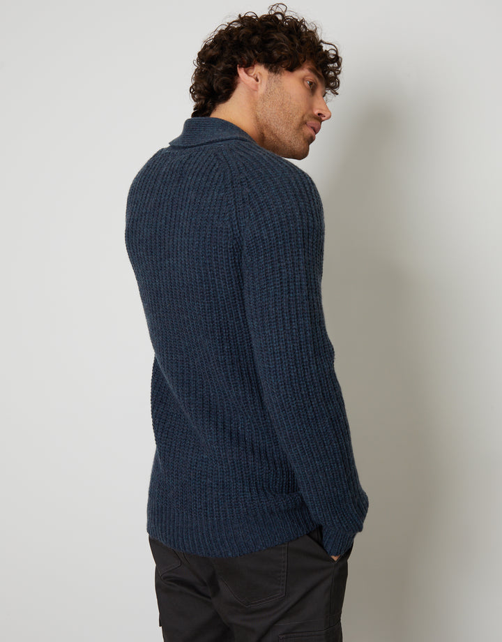 Navy Shawl Cardigan