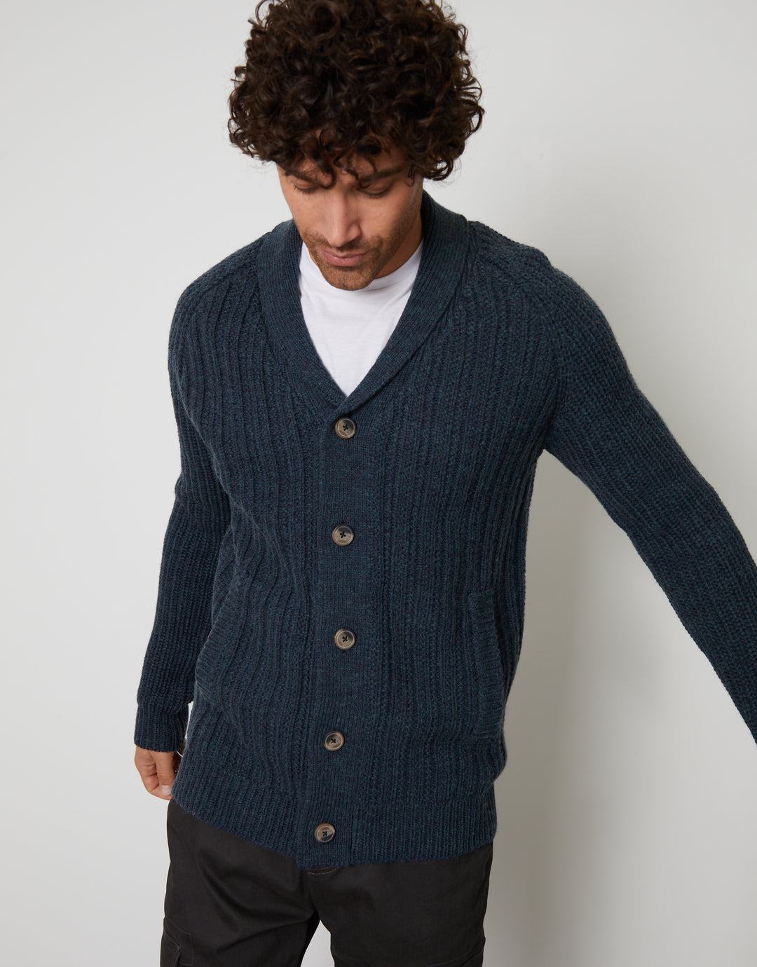 Navy Shawl Cardigan