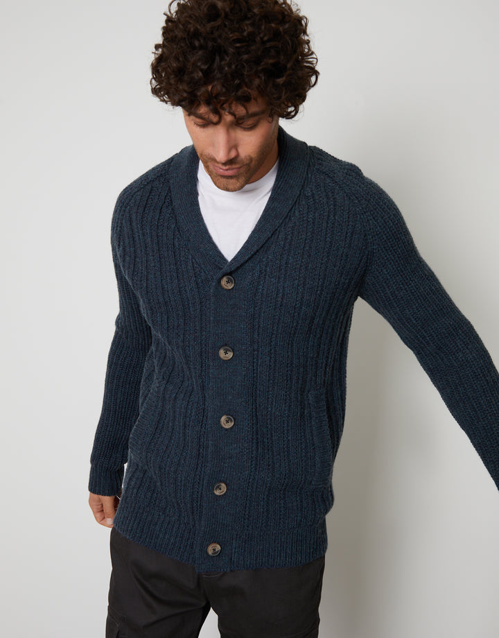 Navy Shawl Cardigan