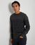 Charcoal Grey Marl Striped Knitted Crew Neck Jumper