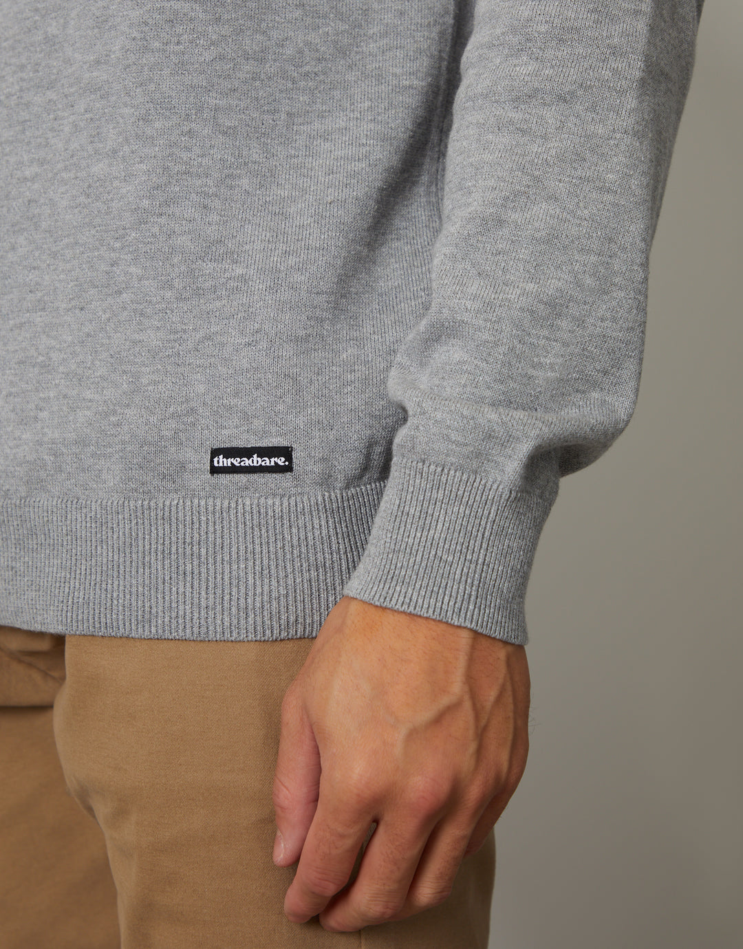 Grey Marl Crew Neck Knitted Jumper