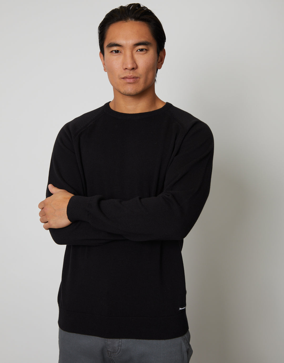 Black Crew Neck Knitted Jumper