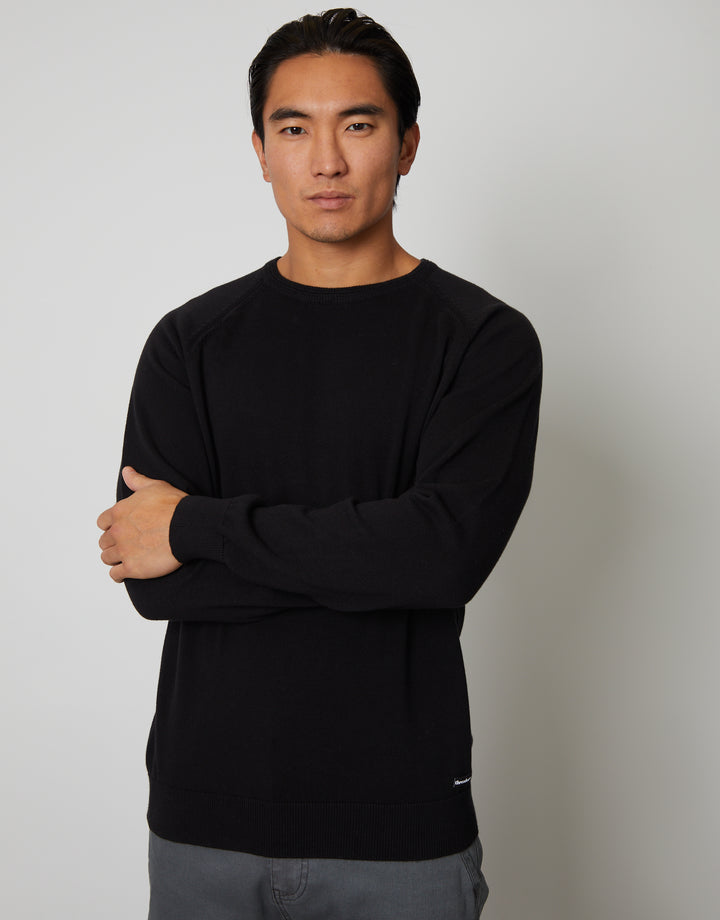 Black Crew Neck Knitted Jumper