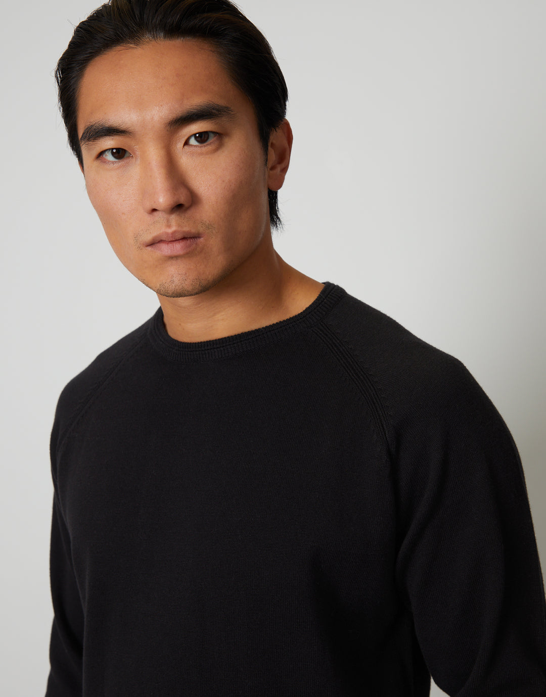 Black Crew Neck Knitted Jumper