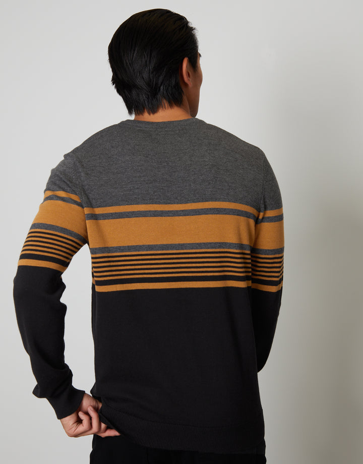 Black Striped Knitted Jumper