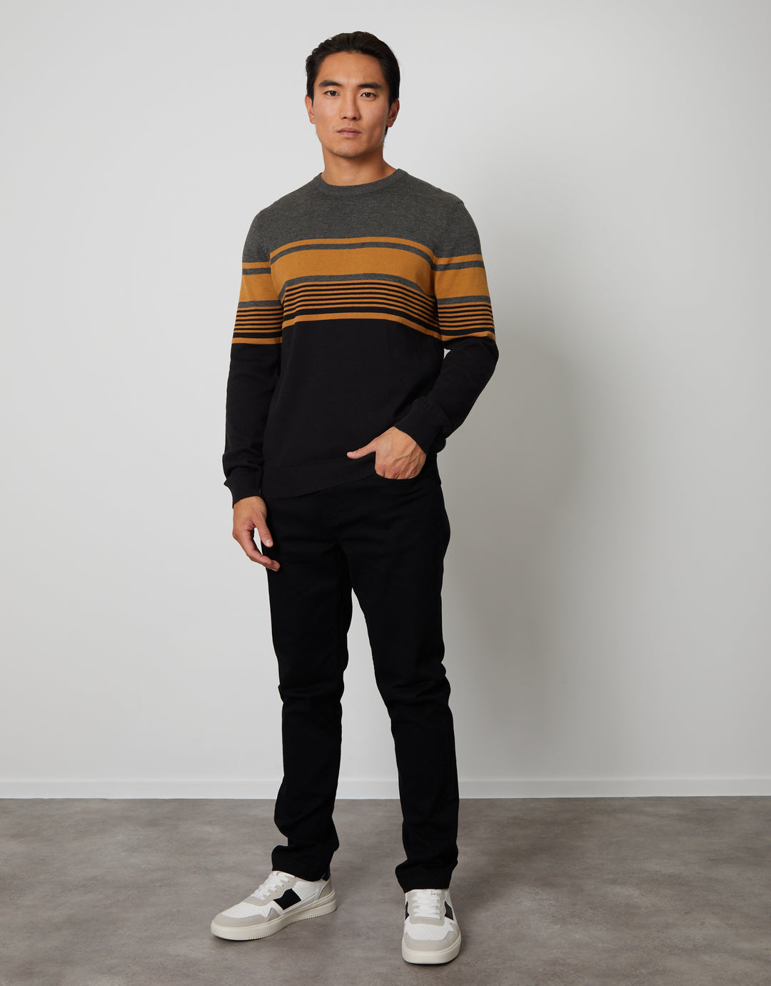 Black Striped Knitted Jumper