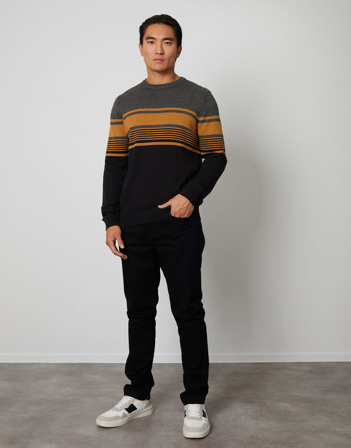 Black Striped Knitted Jumper