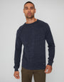 Navy Marl Crew Neck Knitted Jumper