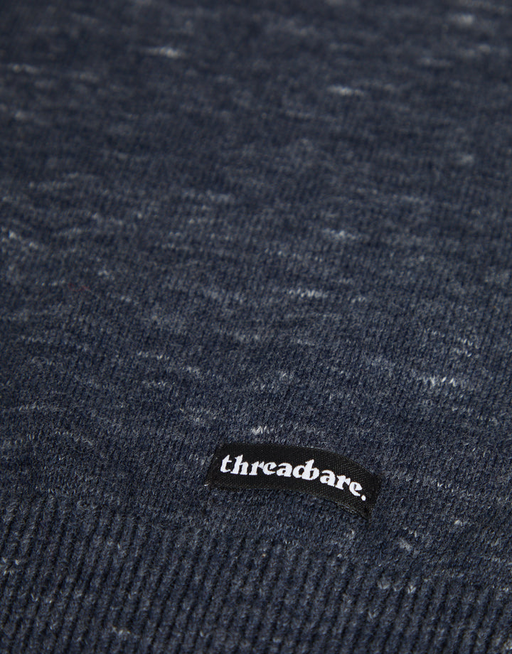 Navy Marl Crew Neck Knitted Jumper