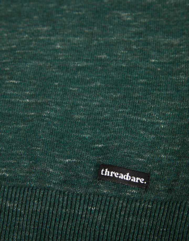 Green Marl Crew Neck Knitted Jumper