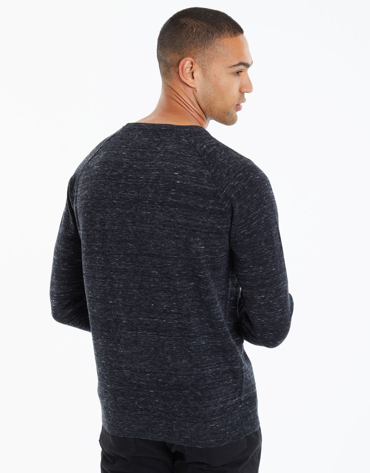 Black Crew Neck Knitted Jumper