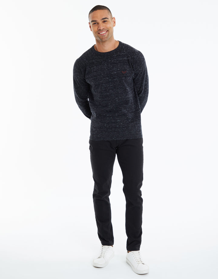 Black Crew Neck Knitted Jumper