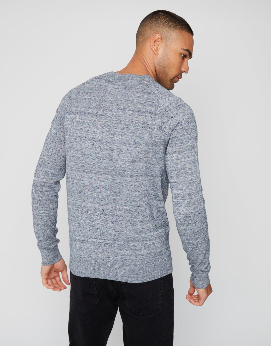 Grey Marl Crew Neck Knitted Jumper