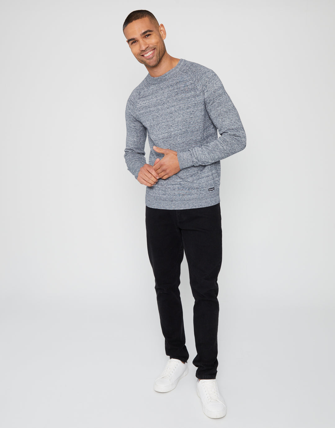 Grey Marl Crew Neck Knitted Jumper