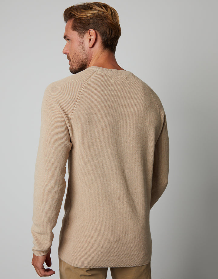 Stone Crew Neck Knitted Jumper