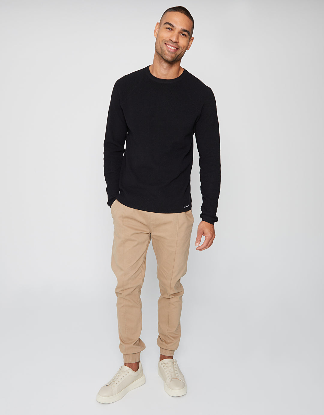 Black Crew Neck Knitted Jumper