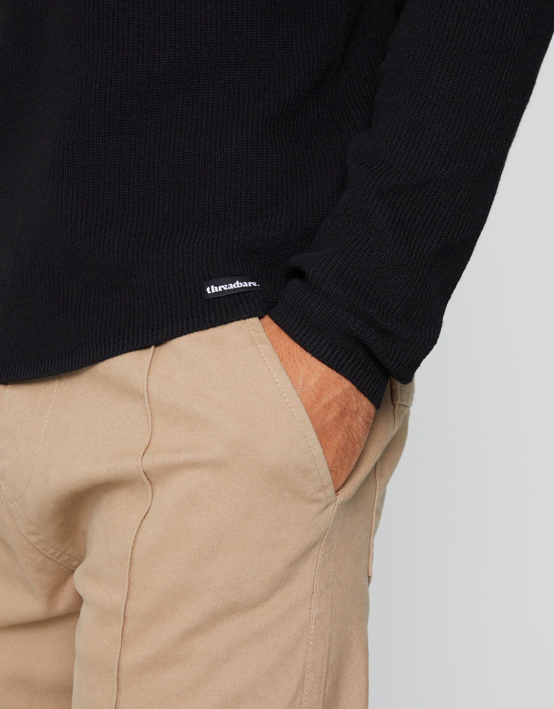 Black Crew Neck Knitted Jumper