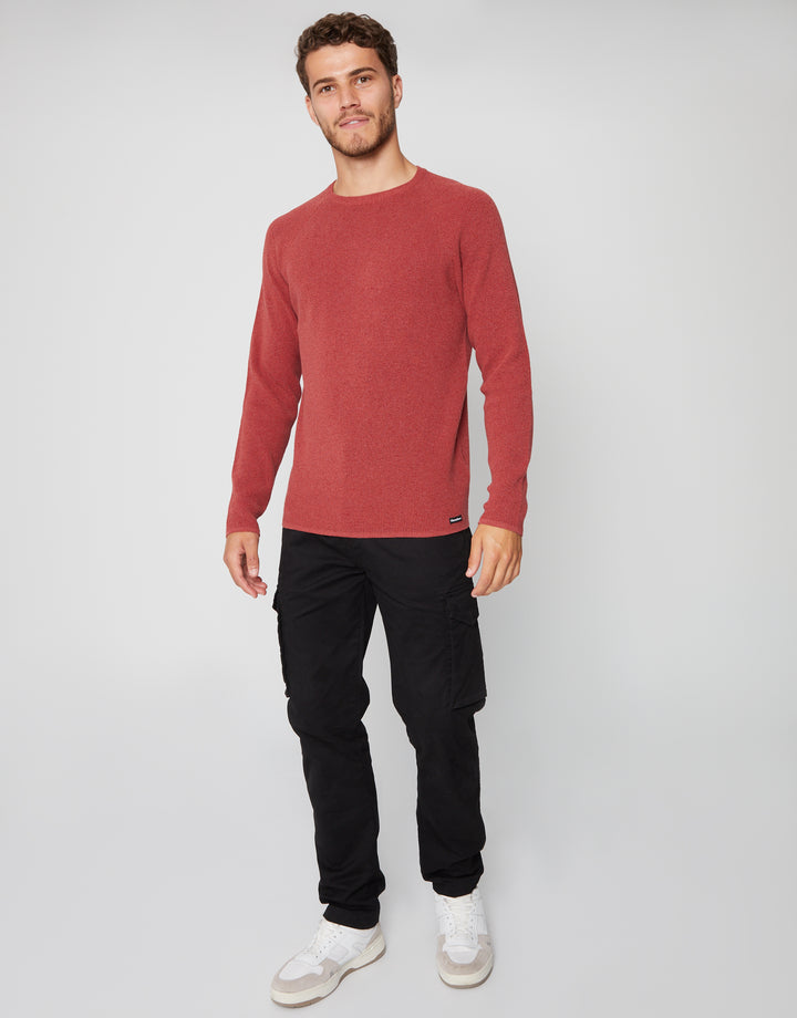 Orange Crew Neck Knitted Jumper