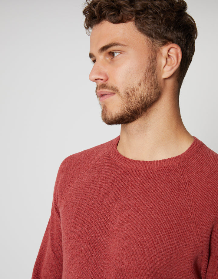 Orange Crew Neck Knitted Jumper