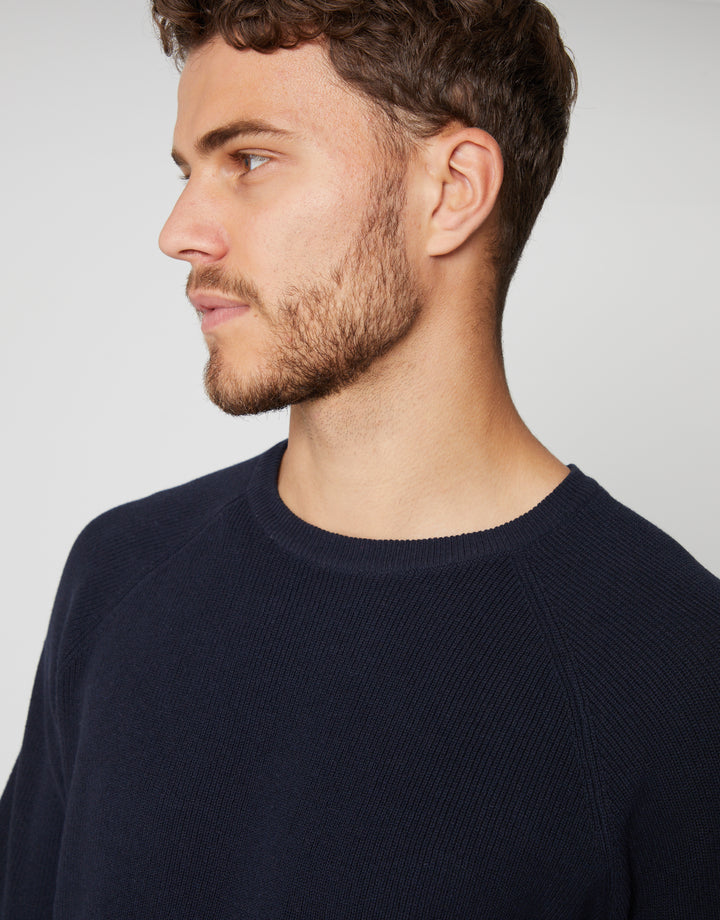 Navy Crew Neck Knitted Jumper