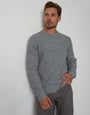 Grey Twist Waffle Knit Crew Neck Jumper