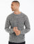 Grey & Black Twist Knitted Crew Neck Jumper