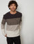 Grey Ombré Striped Crew Neck Jumper