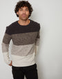 Grey Ombré Striped Crew Neck Jumper