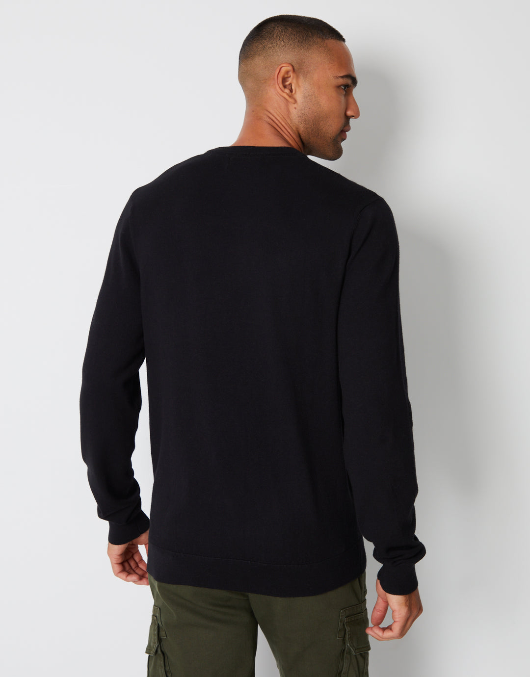Black Crew Neck Knitted Jumper
