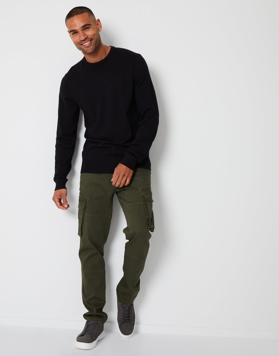 Black Crew Neck Knitted Jumper