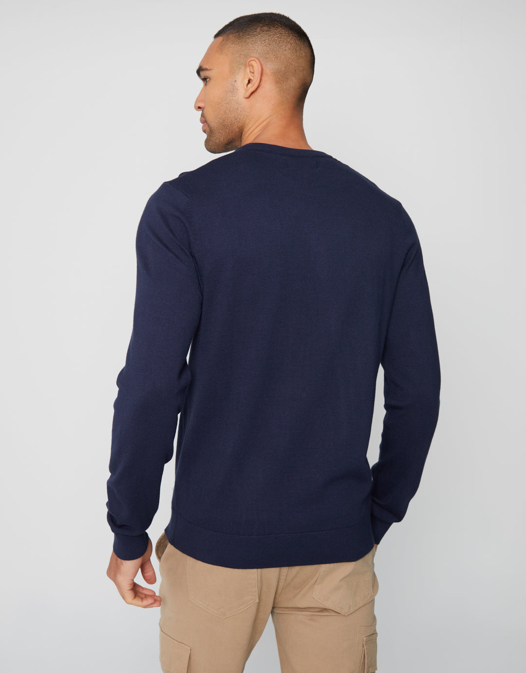 Navy Crew Neck Knitted Jumper