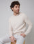Threadbare Luxe Men's Ecru Knitted Overhead Hoodie