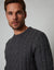Charcoal Grey Cable Knit Detail Crew Neck Jumper