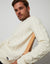 Ecru Cable Knit Detail Crew Neck Jumper