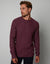 Burgundy Cable Knit Detail Crew Neck Jumper