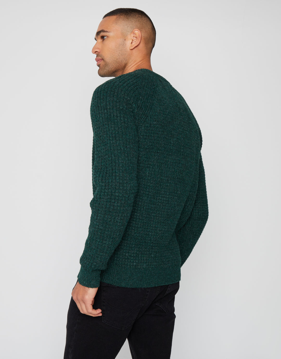 Green Raglan Sleeve Crew Neck Jumper