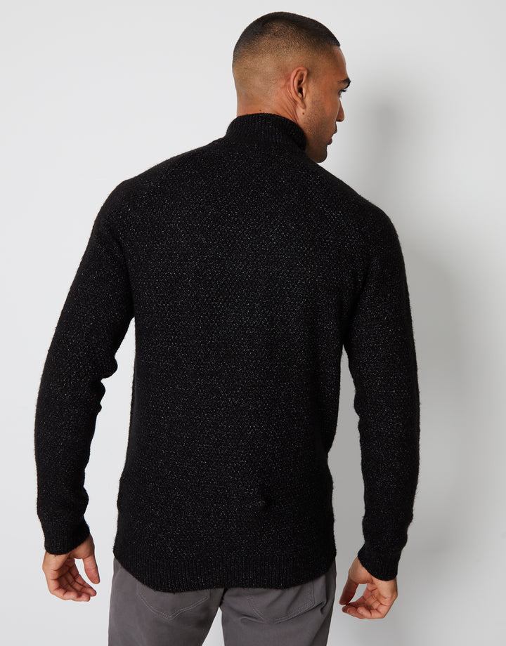 Black Cable Knit Turtle Neck Jumper