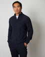 Navy Cable Knit Quarter Zip Jumper