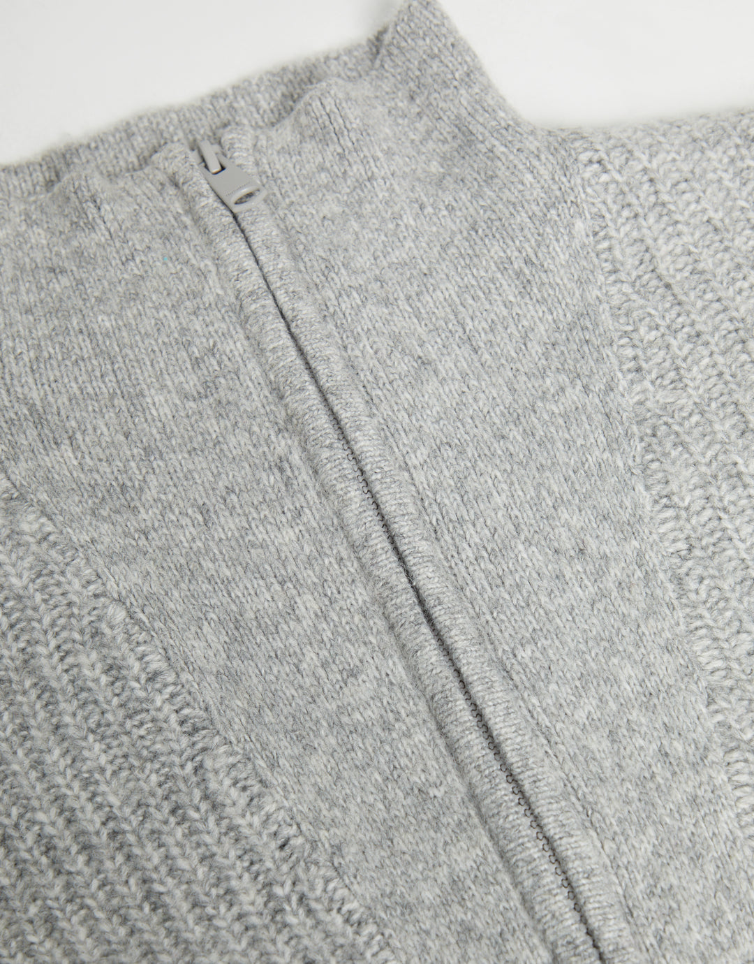 Grey Marl Knitted Quarter Zip Jumper