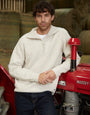 Ecru Marl Knitted Quarter Zip Jumper