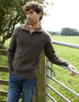 Brown Marl Knitted Quarter Zip Jumper