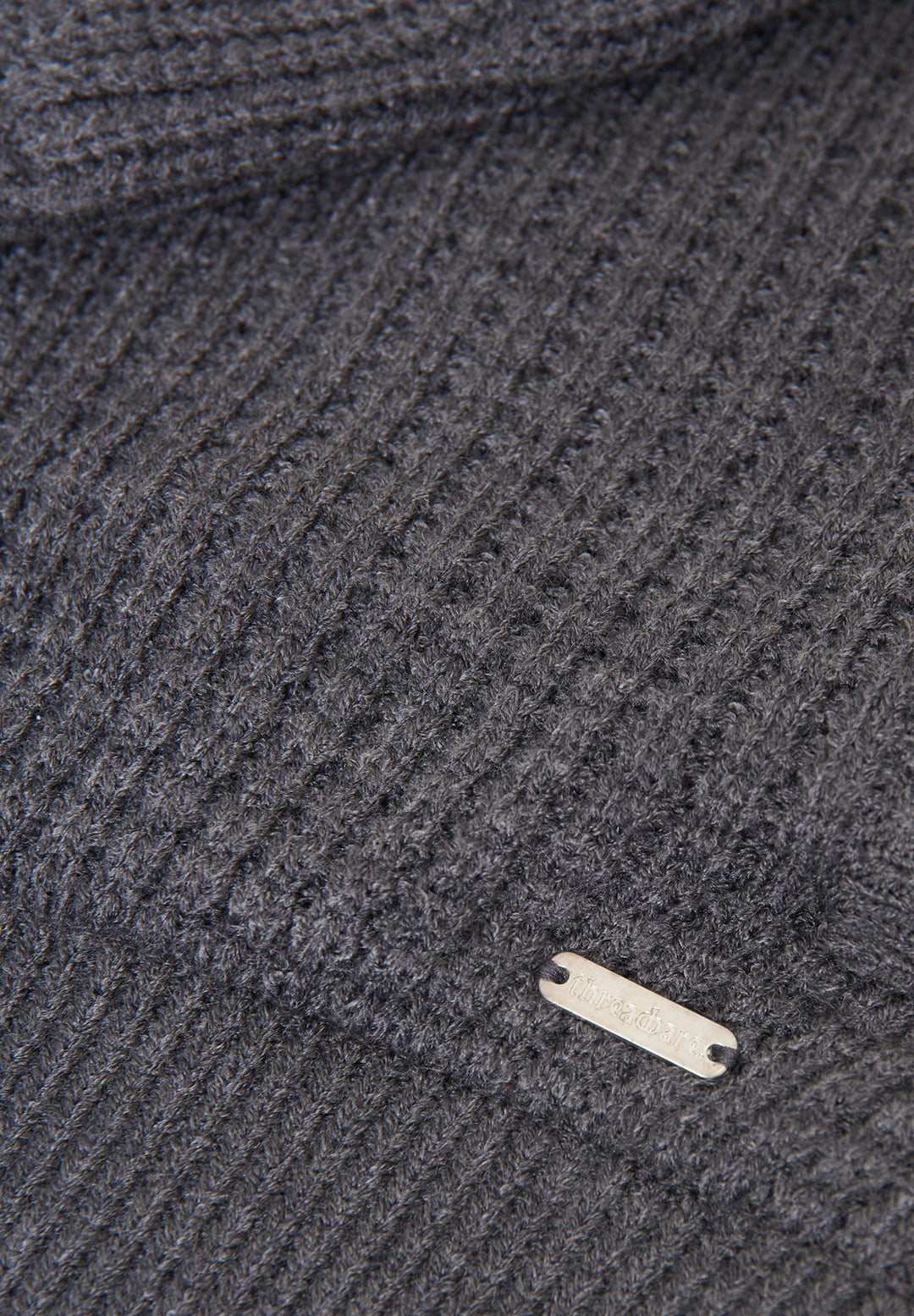 Charcoal Grey Marl Zip Up Microfleece Lined Cardigan