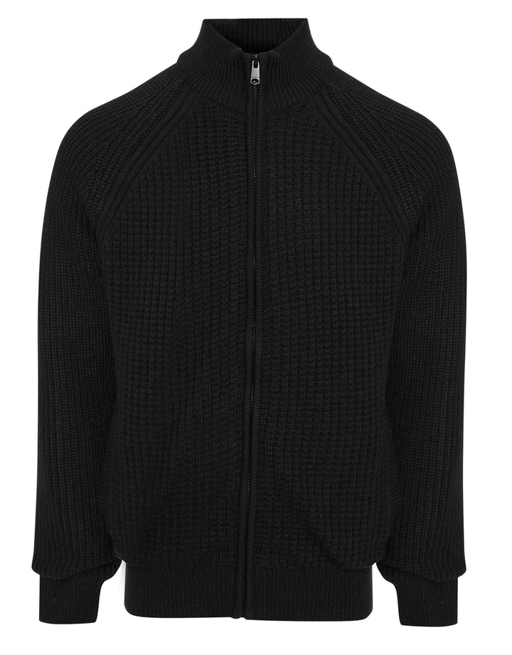 Black Zip Up Microfleece Lined Cardigan