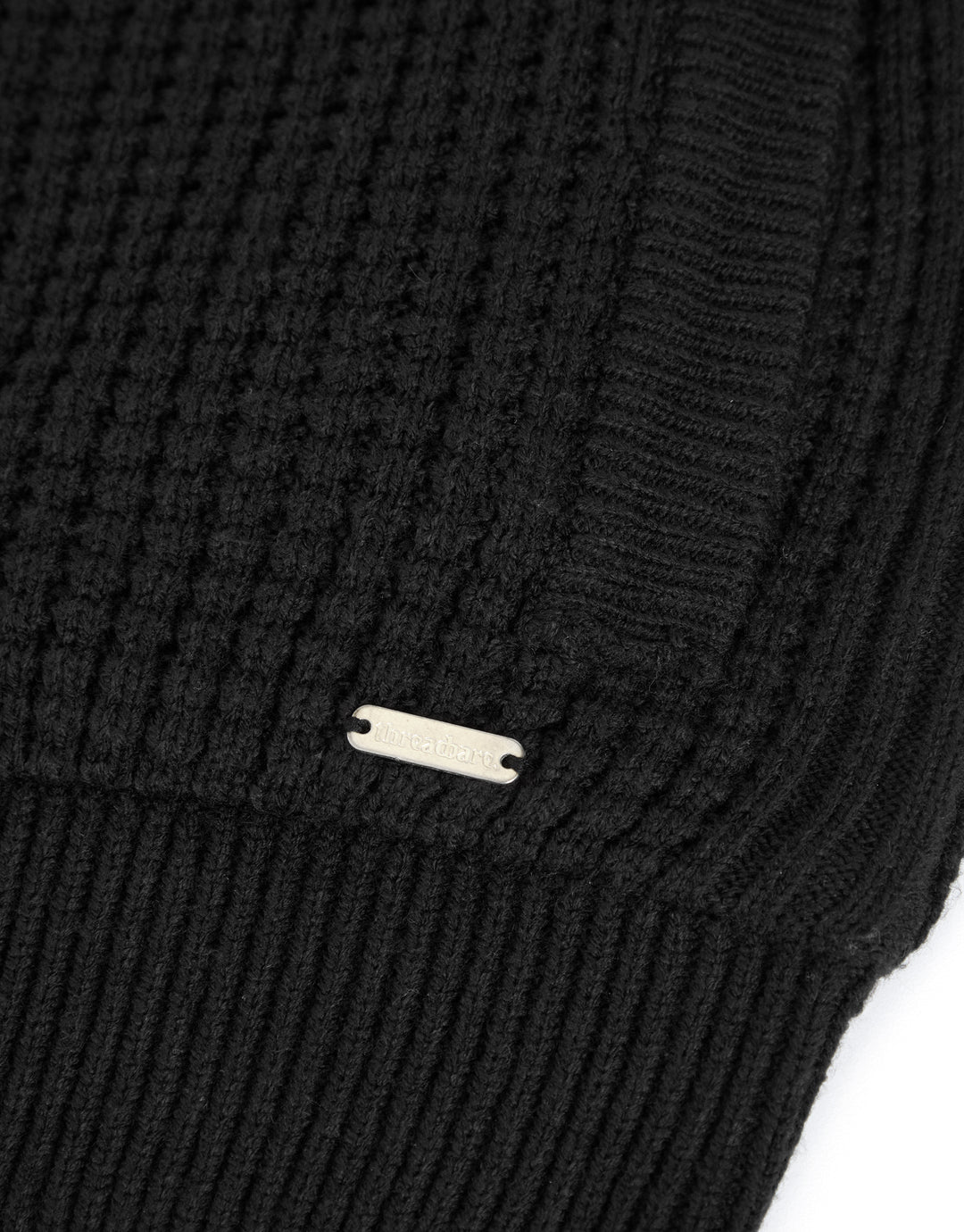 Black Zip Up Microfleece Lined Cardigan