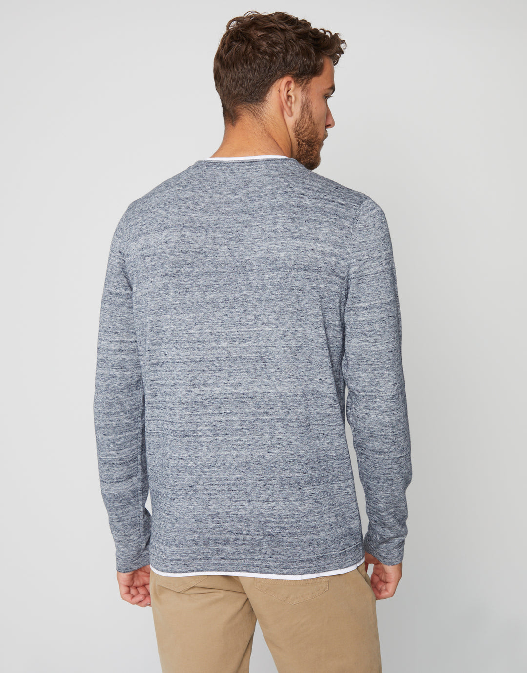Grey Marl Mock Tee Jumper