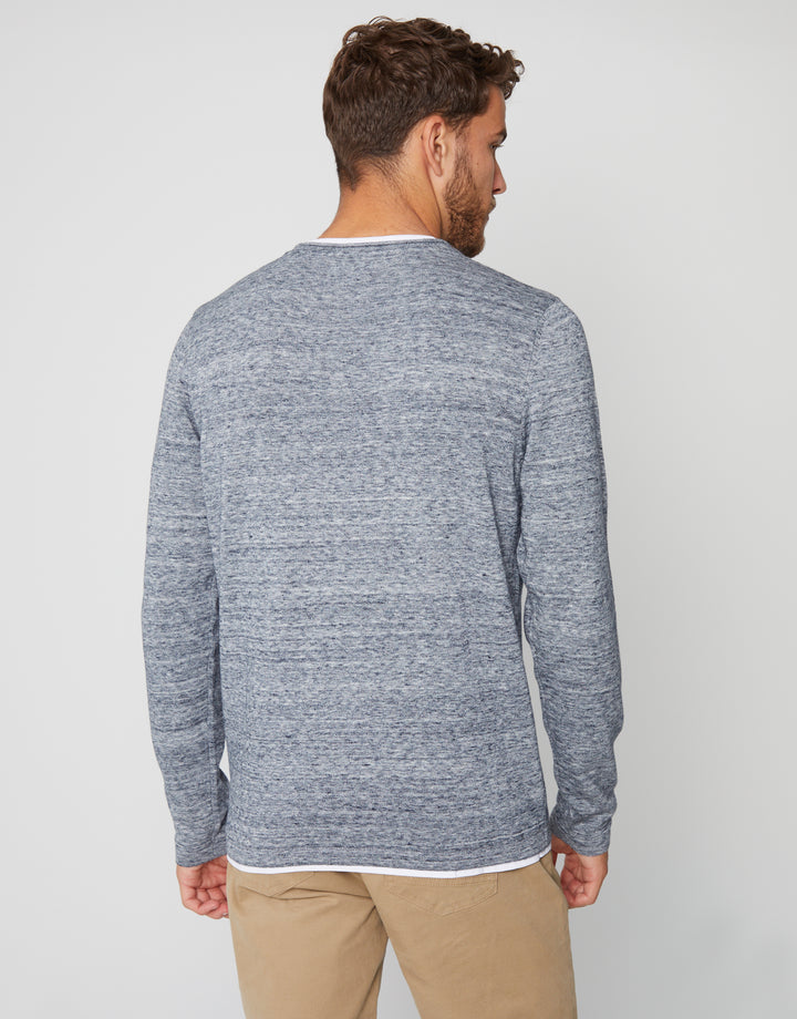 Grey Marl Mock Tee Jumper