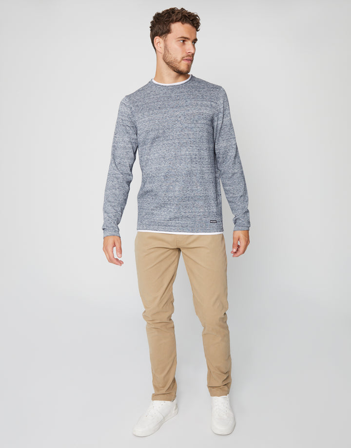 Grey Marl Mock Tee Jumper